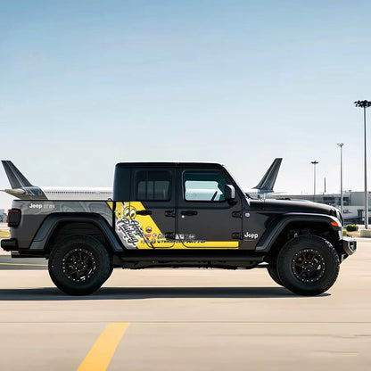 Yellow Accent Sport Car Decal for Jeep Gladiator – Performance Vinyl Wrap Design