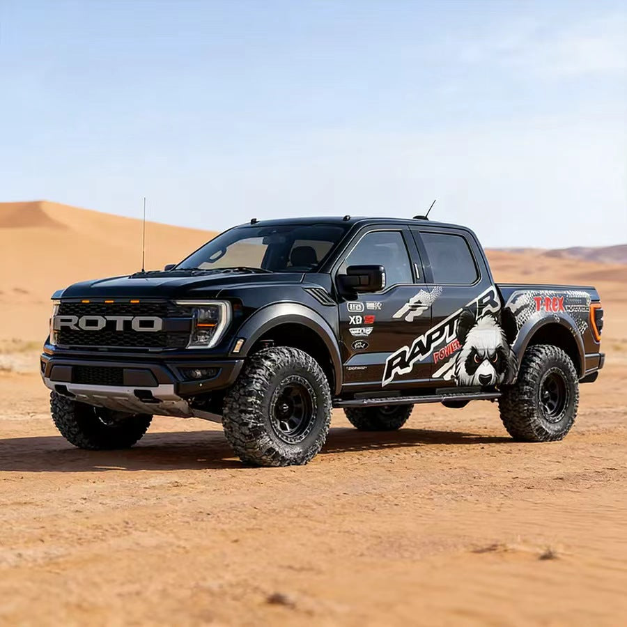 Winter Wolf Vinyl Wrap Applied on Ford Raptor – Snow Animal Decal Side View