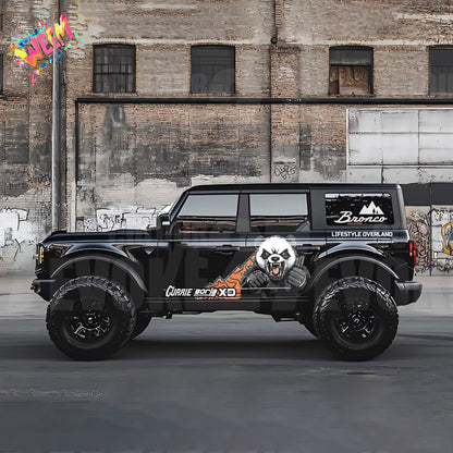 Angry Panda Car Decal for Ford Bronco | Overland Off-Road Side Graphic