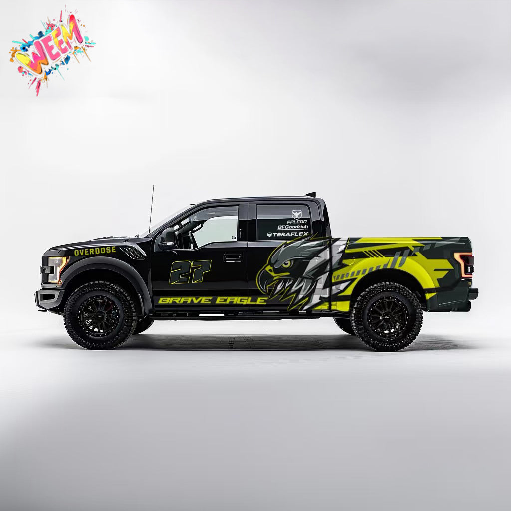Neon Eagle Racing Truck Decal Kit | 4x4 Off-Road Performance Vinyl Wrap