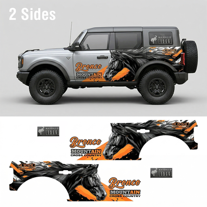 Wild Horse SUV Decal | Running Stallion Side Wrap Graphic