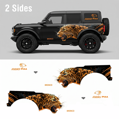 Roaring Leopard SUV Decal | Aggressive Predator Side Graphic Kit