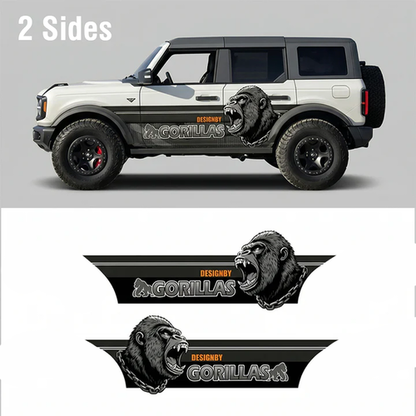 Black Gorilla Off-Road SUV Decal | Aggressive Side Graphic Kit
