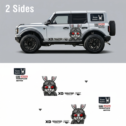 Tactical Rabbit Car Decal for Ford Bronco | Combat Bunny Off-Road Vinyl Wrap