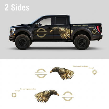 Solar Eagle Wing Truck Decal for Ford Raptor | Gold Emblem Vinyl Wrap