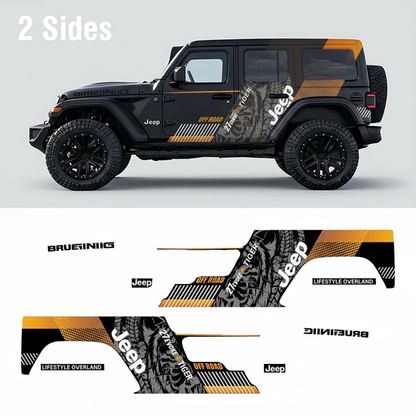 Diagonal Off-Road Stripe SUV Decal for Jeep Wrangler | Graphic Overland Side Vinyl Wrap