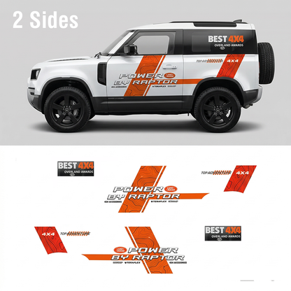 Orange Stripe Off-Road SUV Decal | Topographic Adventure Side Wrap Graphic