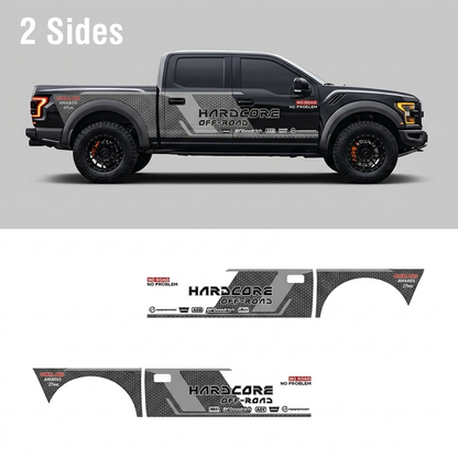 Hardcore Off-Road Truck Decal Kit | Tactical Grey Performance Vinyl Wrap