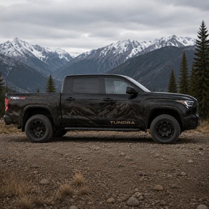 Toyota Tundra Topographic Mountain Decal – Outdoor Adventure Vinyl Truck Graphics