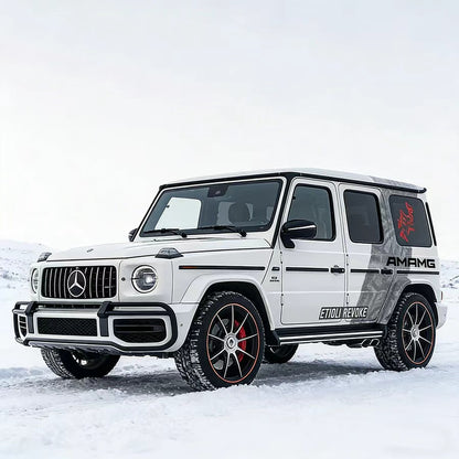 White SUV with Sport Stripe Modern Side Line Graphic Vinyl Wrap – Decal Kit