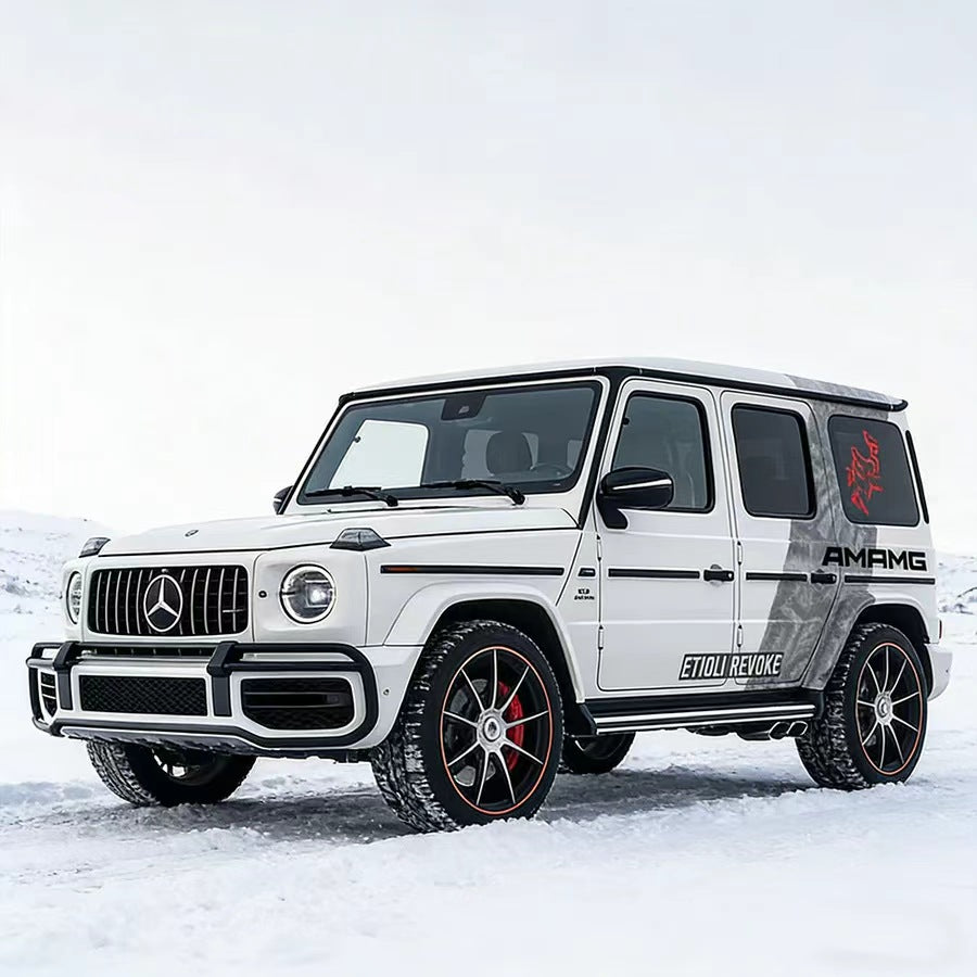 White SUV with Sport Stripe Modern Side Line Graphic Vinyl Wrap – Decal Kit