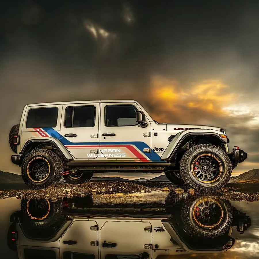 Retro Stripe SUV Decal for Jeep Wrangler – Urban Wilderness Side Graphic Wrap