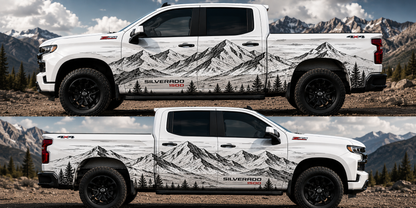 Alpine Mountain Truck Decal | Wilderness Landscape Vinyl Wrap for Pickup Trucks