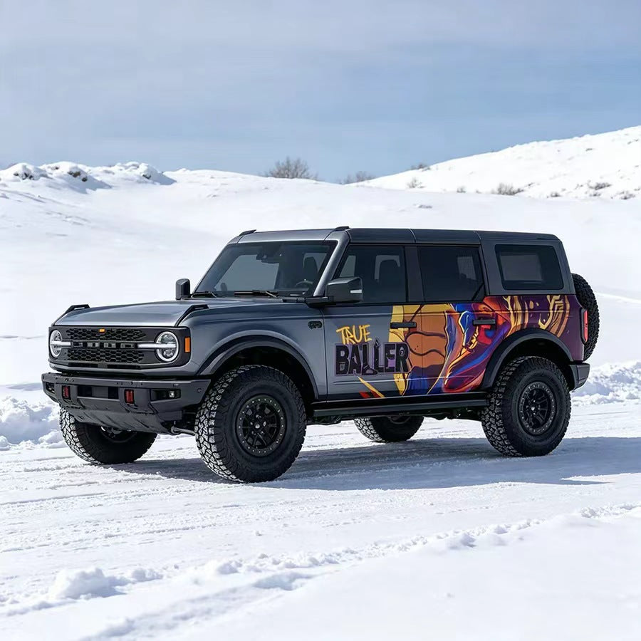 Ford Bronco with Colorful Abstract Art Vinyl Wrap – Modern Graphic Side Decal