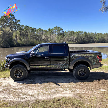 Topographic Contour Line Truck Decal for Ford Raptor | Tactical Map Vinyl Wrap