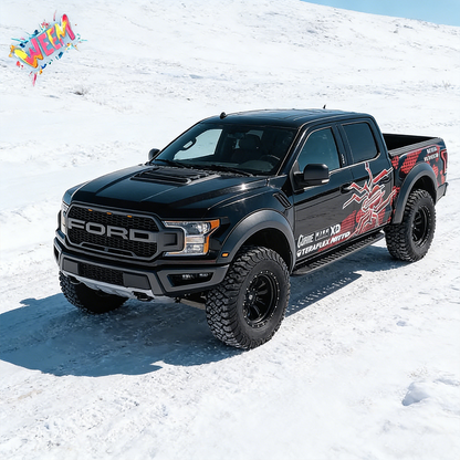 Red Tech Spider Pickup Truck Decal | Cyber Off-Road Vinyl Wrap Kit