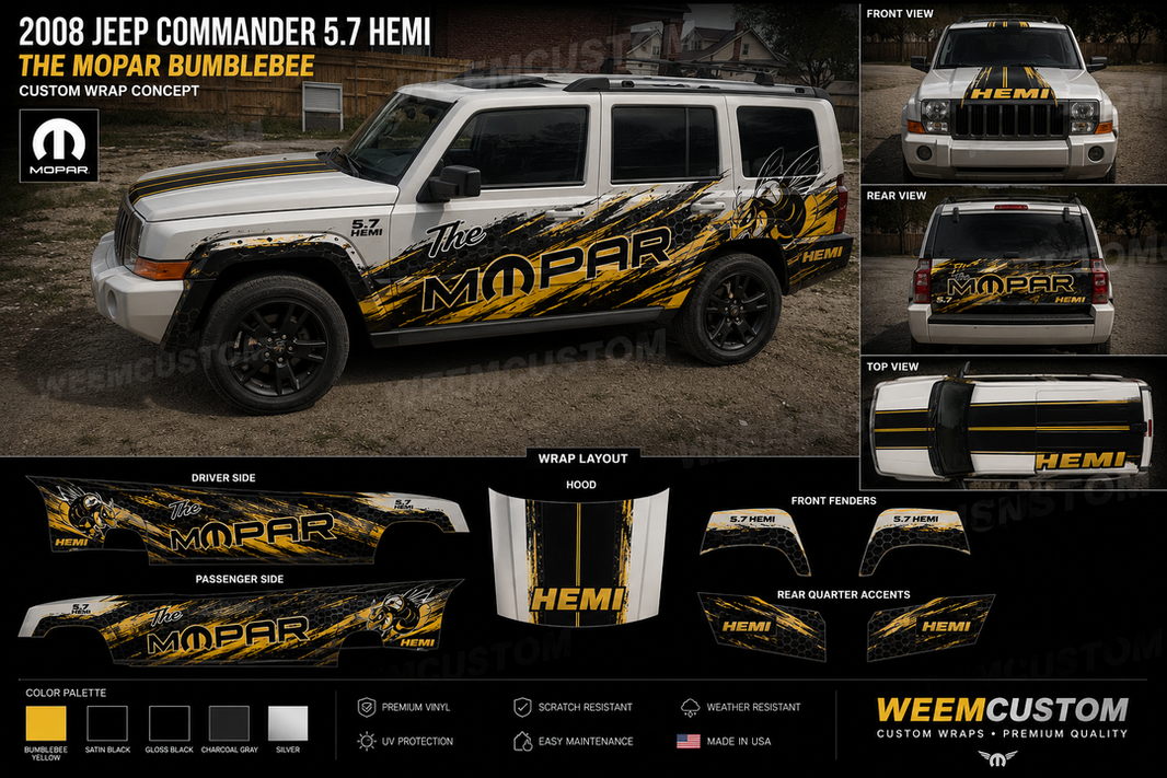 2008 Jeep Commander 5.7 HEMI "The Mopar Bumblebee" Custom Wrap Kit