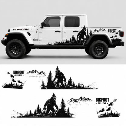 Jeep Gladiator Bigfoot side decal – full side profile view with decal flat layout