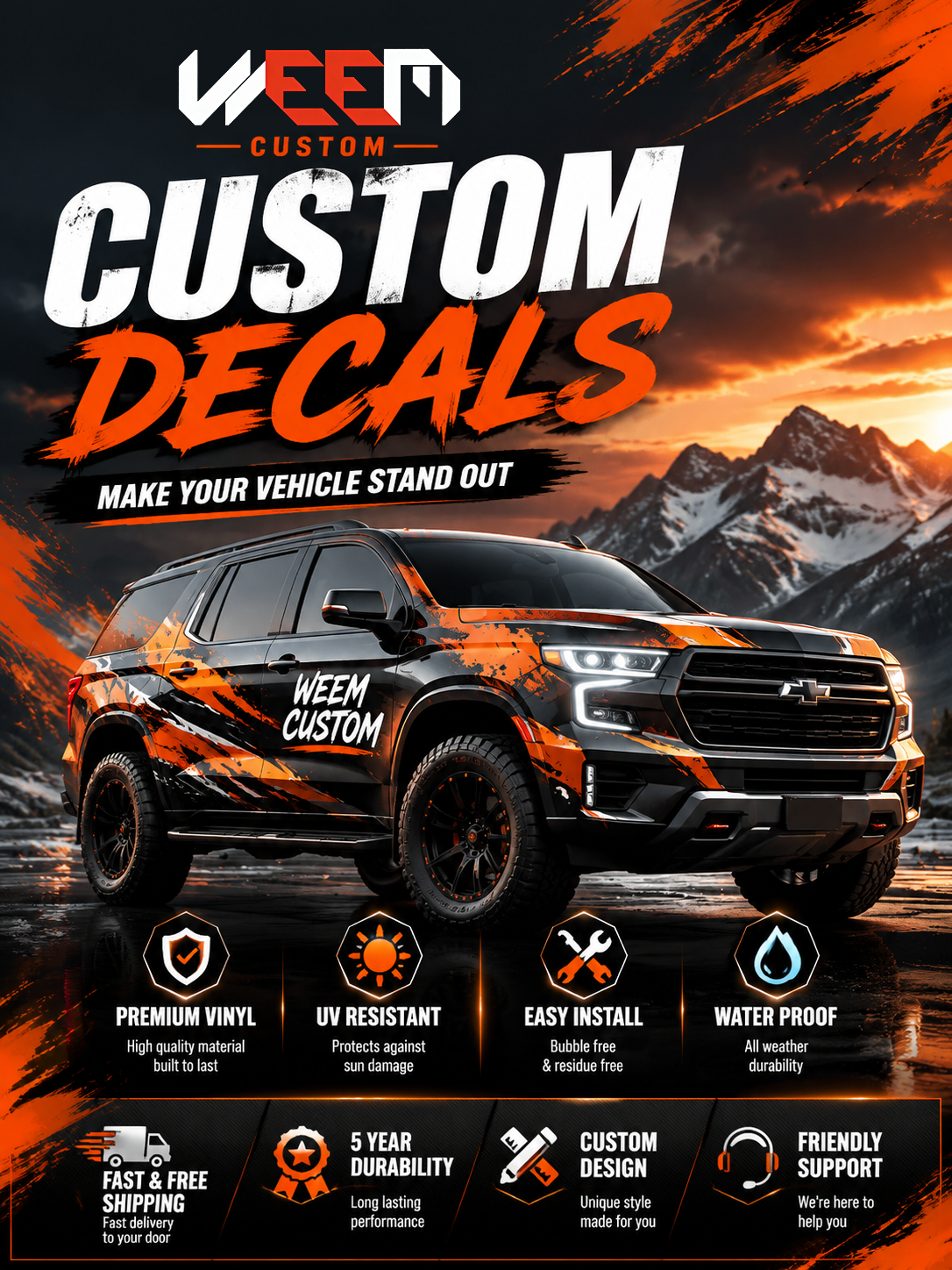 Custom Car Decals for Cars Trucks & Jeeps – Professional Design | WEEM Custom
