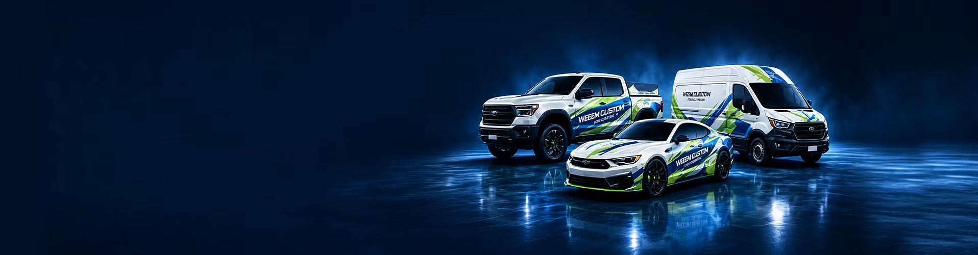 Custom Fleet Wraps – Logos, Racing Stripes & Unique Designs for Vans, Trucks & Business Fleets | WEEM Custom