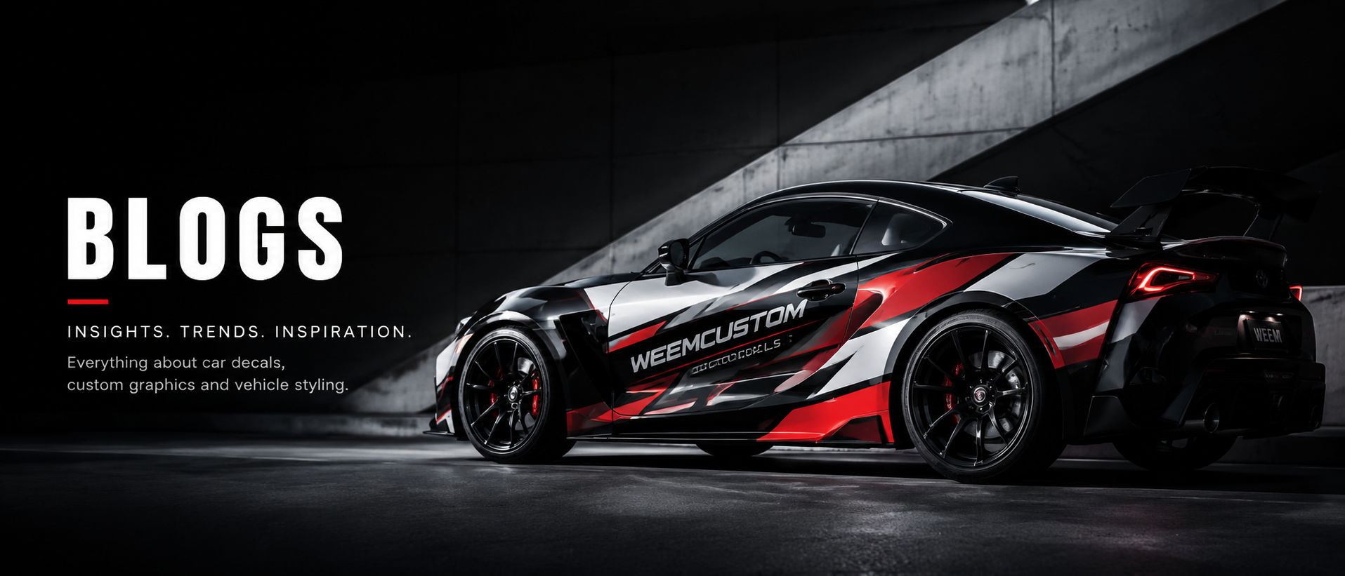 WEEMCUSTOM blog – custom car decals, vehicle graphics and styling inspiration featuring branded sports car wrap